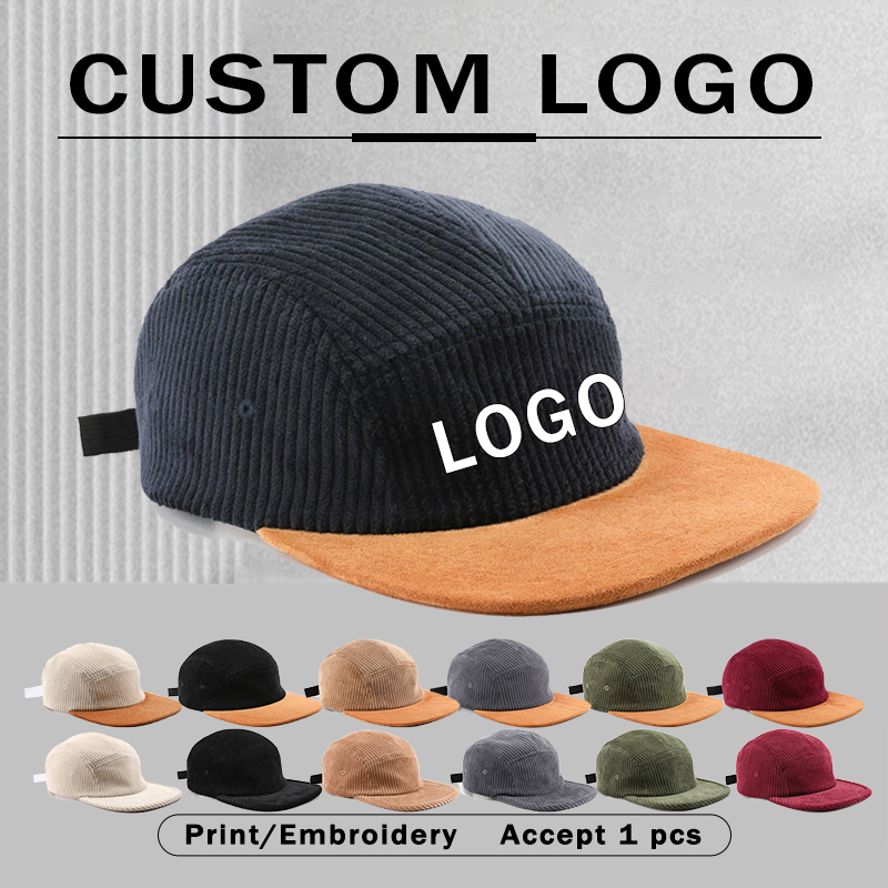 Corduroy Cap 5 Panel - Nuevas Gorras de Béisbol de Pana