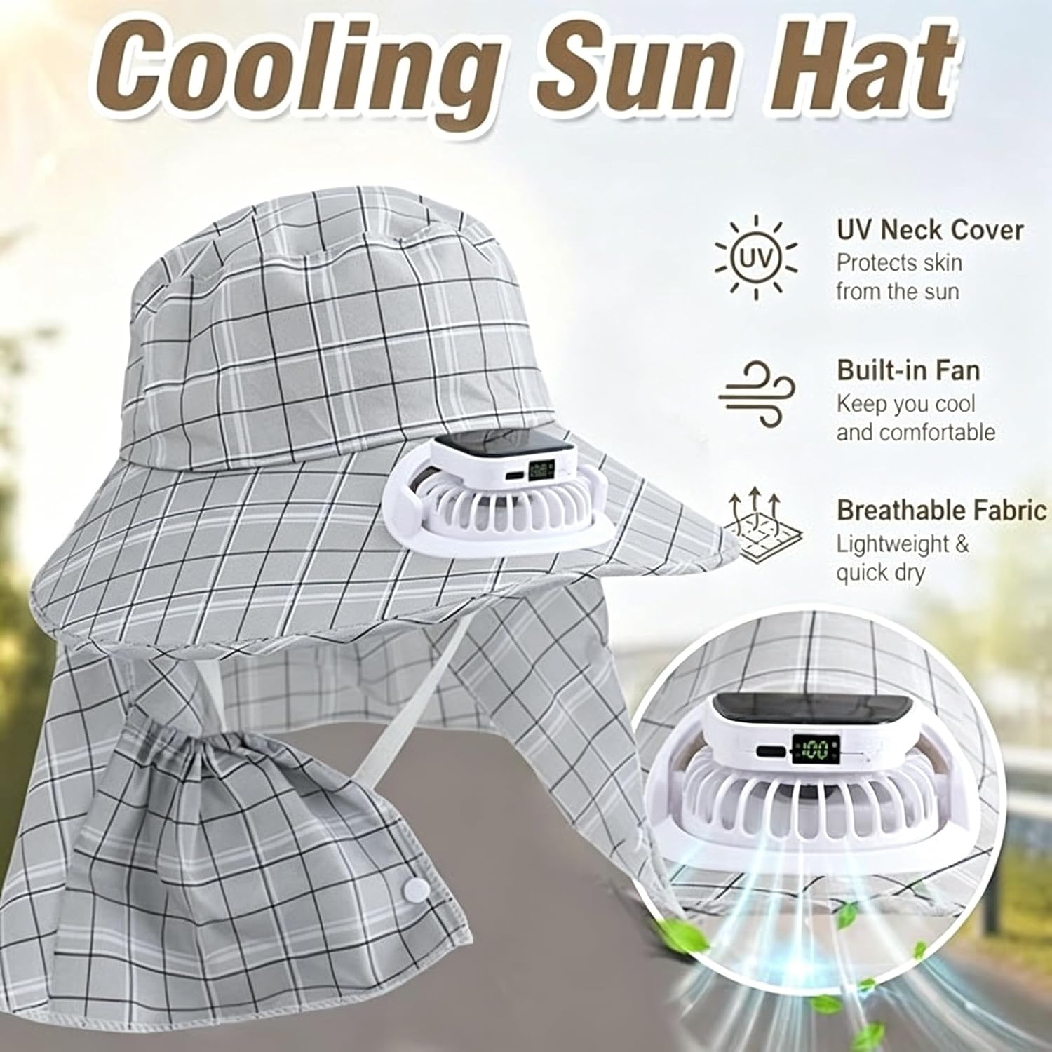 1PC Sombrero con Ventilador de - Visor Sun Hat reseña y precio