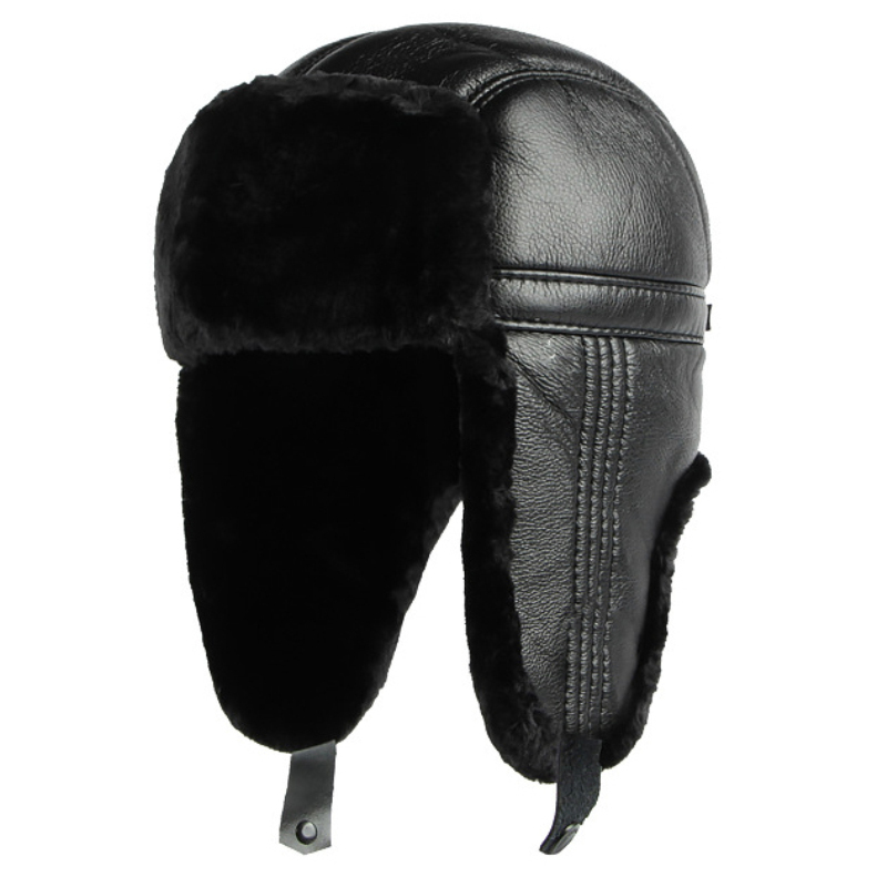 HT4002-Sombrero ruso de cuero  - Trapper Hat Ear Flap reseña y precio